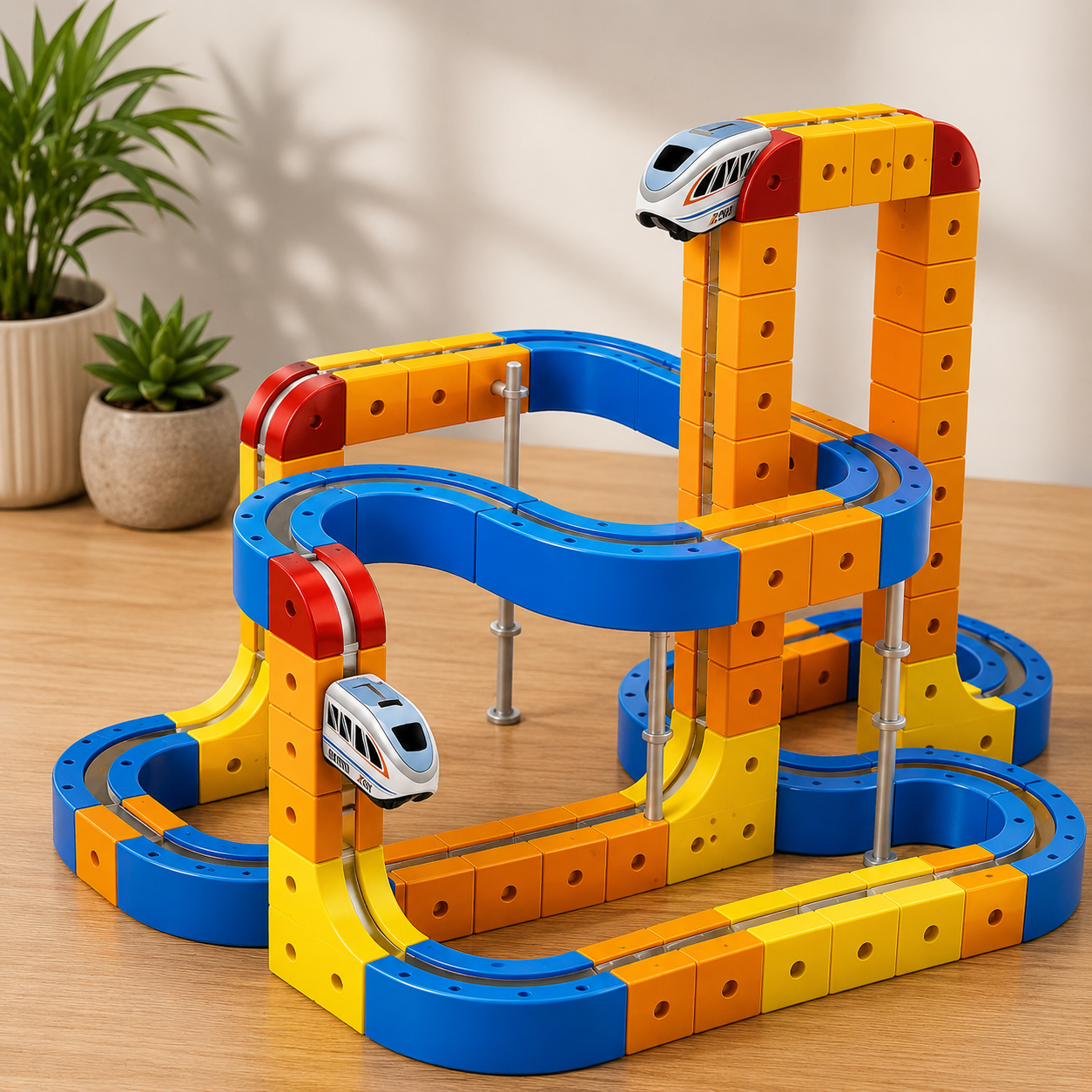 magnetic building blocks train