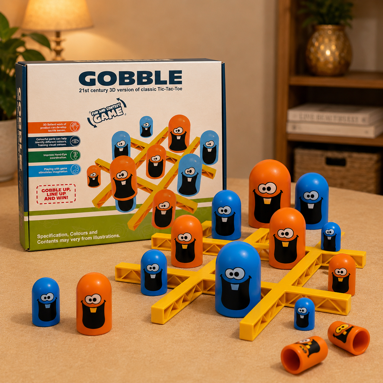 gobble tic tac toe board game