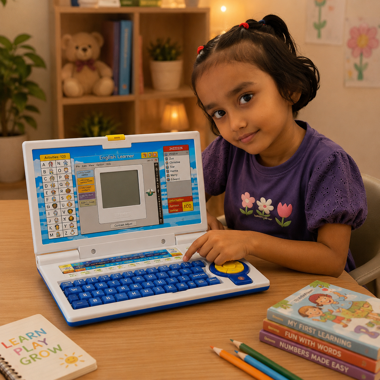Educational Kids Laptop Learning Toy – Alphabet, Numbers, Music & Games for Ages 2–5 (Blue)