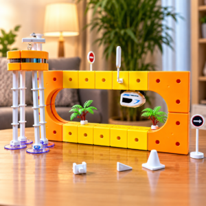 magnetic building blocks train
