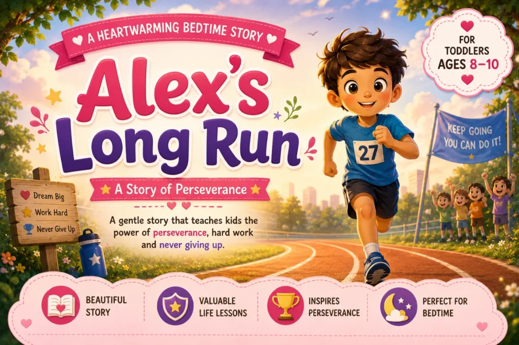 Alex's Long Run, a bedtime story for kids about perseverance